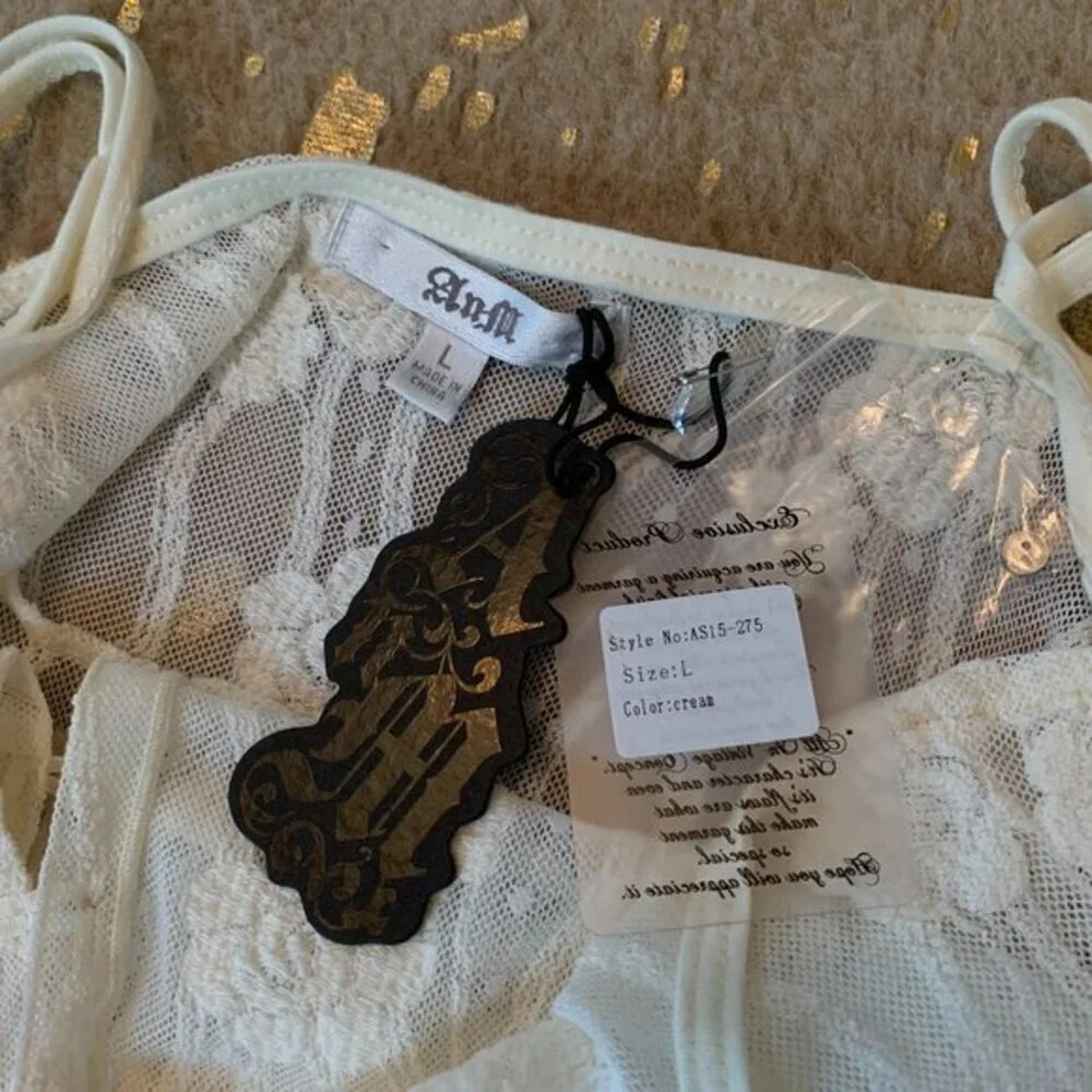 AnM Embroidered Lace Button-Front Dress - Picture 9 of 10